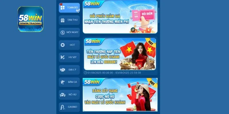 58win game mang đến ưu đãi giá trị để thu hút mọi người chơi